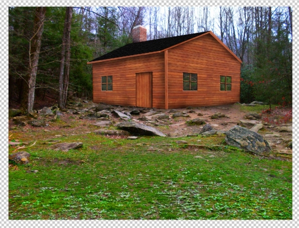 Creation of Cabin by the river: Step 8